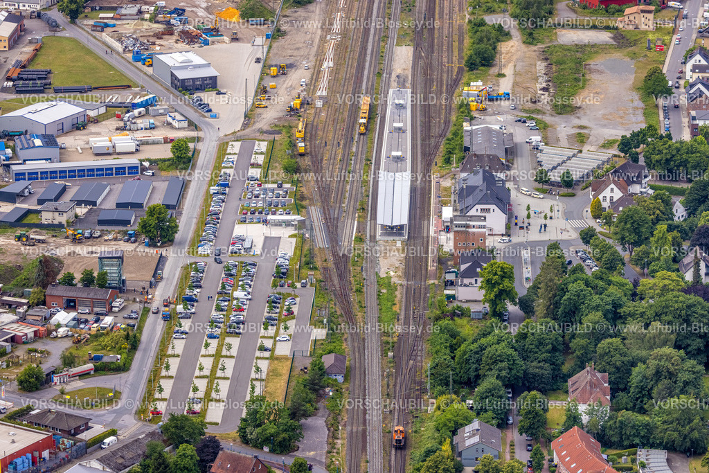 Haltern220602573 | Luftbild, Bahnhof Haltern am See, Parkplätze, Haltern-Stadt, Haltern am See, Ruhrgebiet, Nordrhein-Westfalen, Deutschland