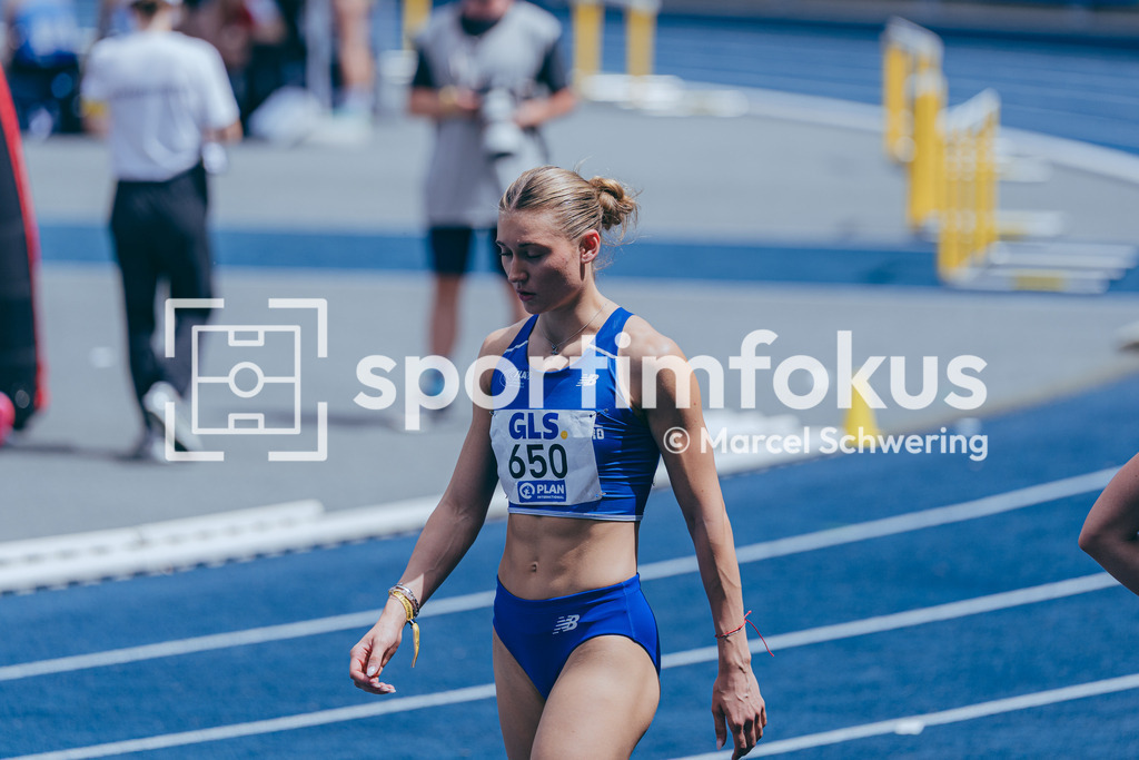 DM U23 U18 Bochum 2026 | Johanna Martin (1. LAV Rostock), Startnummer 650, 400-Meter-Lauf, Deutsche Meisterschaften der U18 &amp; U23 2026, Lohrheidestadion Bochum-Wattenscheid, 04.07.2026 Foto: Marcel Schwering / sportimfokus - Realisiert mit Pictrs.com