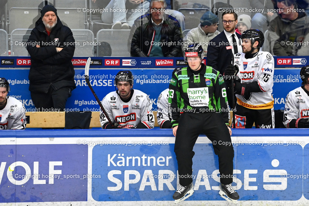 EC IDM Wärmepumpen VSV vs. Pioneers Vorarlberg | Spielerbank Pioneers Vorarlberg, RIECKEN SIMON Referee, EC IDM Wärmepumpen VSV vs. Pioneers Vorarlberg, EC IDM Wärmepumpen VSV vs. Pioneers Vorarlberg am 22.02.2026 in Villach (Stadthalle Villach), Austria, (Photo by Bernd Stefan)