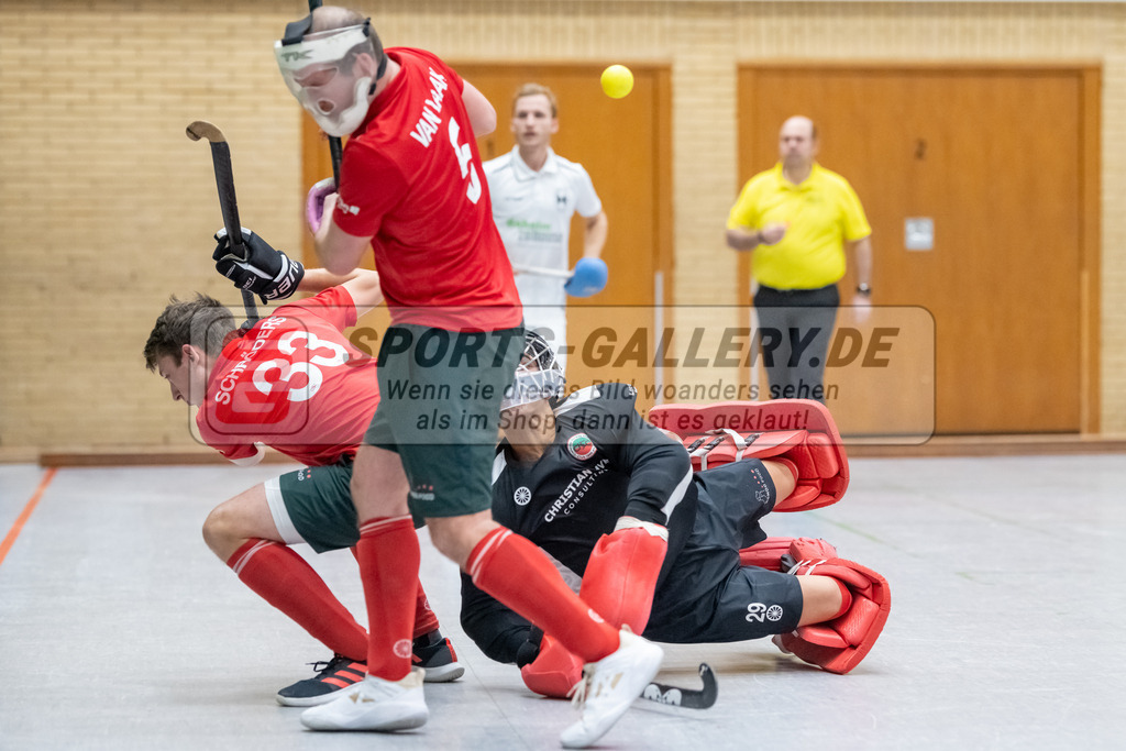 SFE_20230115_0167 | 1. Bundesliga Hockey Herren Schwarz-Weiss Neuss - Crefelder HTC am 15.01.2023 in  (Sporthalle Jahnerstrasse), Photo: Stephan Fehrmann 2022 (Sports-Gallery),Joshua Onyekwue Nnaji Torwart ( Crefelder HTC #29 )