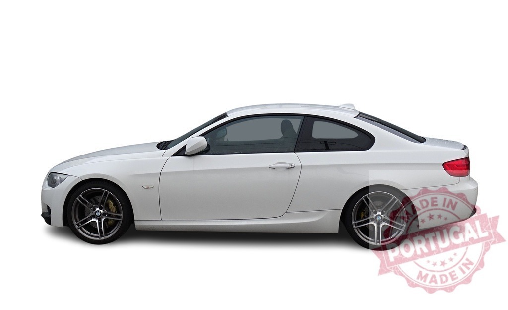 White BMW 3 series coupe posing on white background | Stylish white BMW 3 series coupe posing on an isolated white background, perfect for automotive and luxury themes - Realisiert mit Pictrs.com