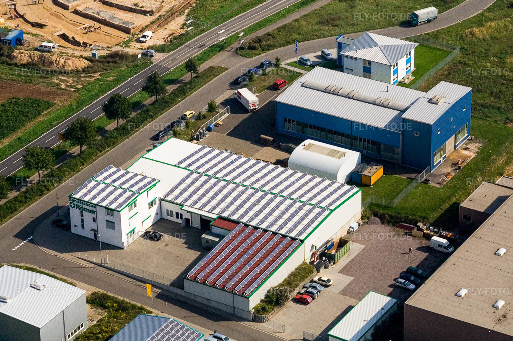 Luftbild: Gerwerbepark W mit Sanitätshaus Römer in Herxheim bei Landau im Bundesland Rheinland-Pfalz in Deutschland. Foto: IMG_3766.jpg vom 07.09.2006 durch Werner Riehm/FLY-FOTO.de