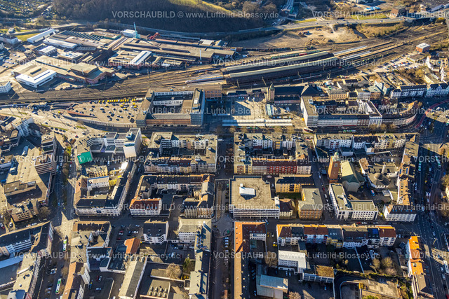 Hagen250303114 | Luftbild, Hauptbahnhof Hbf und City, Mittelstadt, Hagen, Ruhrgebiet, Nordrhein-Westfalen, Deutschland