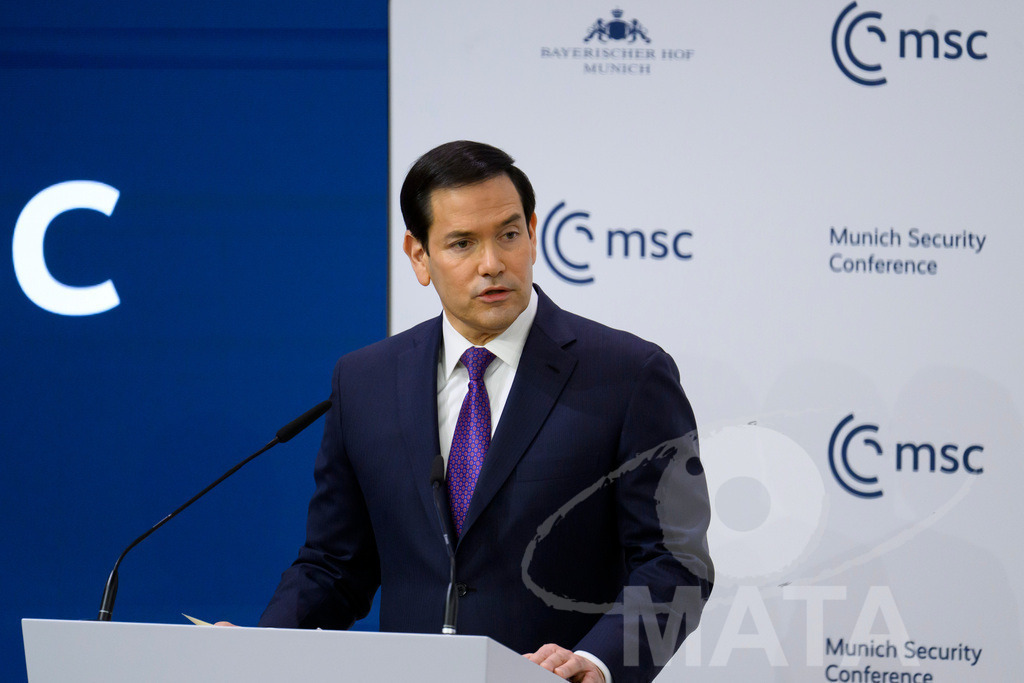 _DWA7473 | Politiker Marco Rubio (REP), Außenminister der Vereinigten Staaten von Amerika, spricht auf der Münchner Sicherheitskonferenz 2026. München, 14.02.2026 Bayern Deutschland - Realisiert mit Pictrs.com