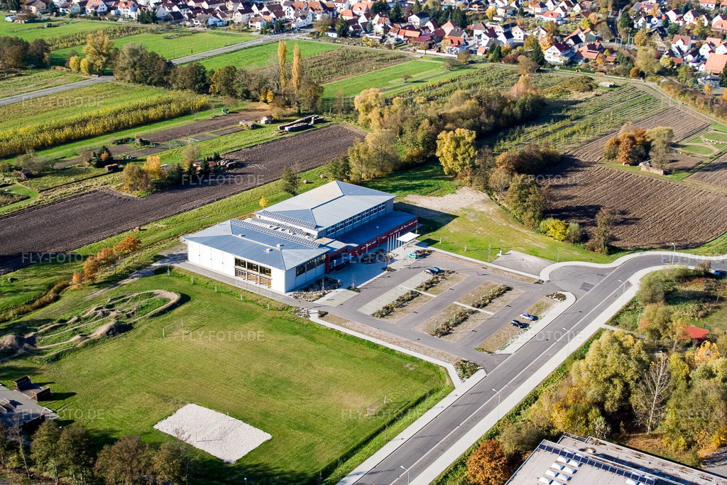 Luftbild: Bienwaldhalle Kandel in Kandel im Bundesland Rheinland-Pfalz in Deutschland. Foto: IMG_8806.jpg vom 05.11.2007 durch Werner Riehm/FLY-FOTO.de
