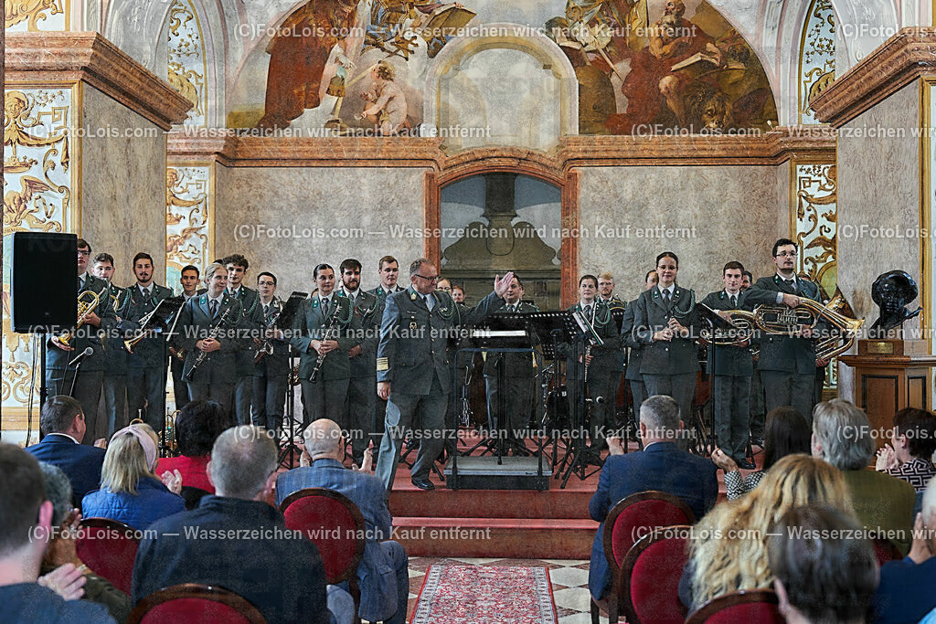 ALS1704_XXXIX-Chopin-Festival_Ausklang_Militaermusikkapelle NOe | (C)FotoLois.com, Alois Spandl, XXXIX. internationales CHOPIN-Festival in der Kartause Gaming, AUSKLANG in der Barockbibliothek mit der Militärmusik Niederösterreich unter der Leitung von Militärkapellmeister Oberst Adolf Obendrauf, So 6. August 2023.