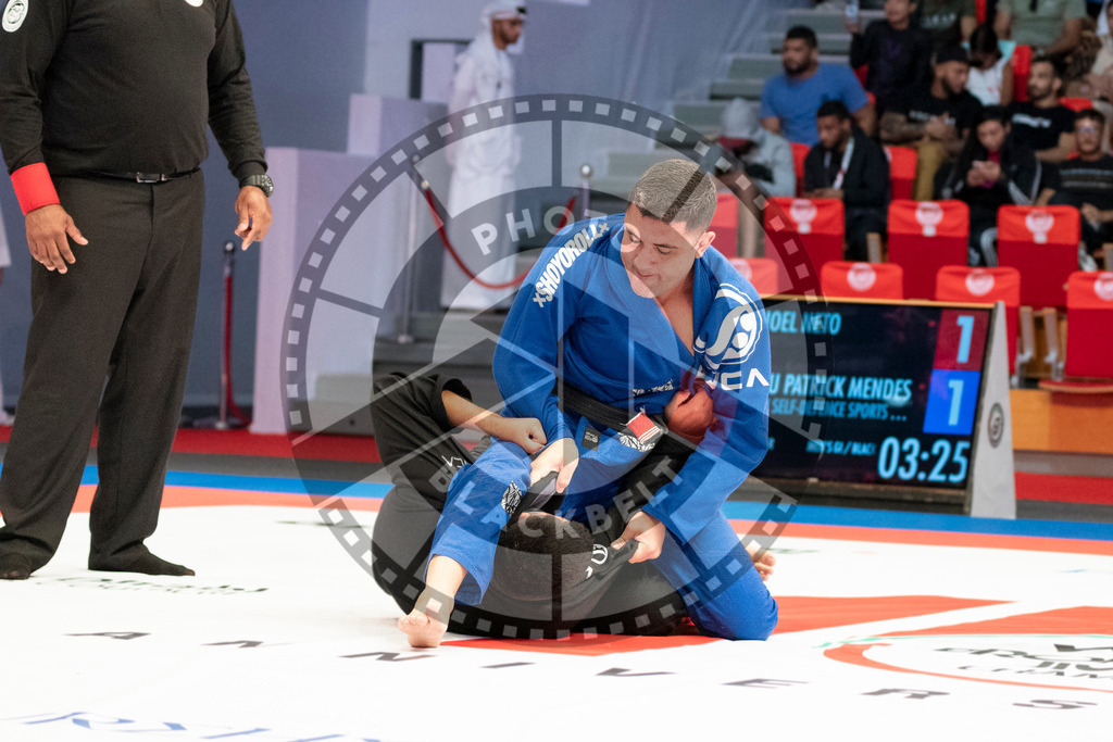 20231106PBB1454 | Fighters compete during the AJP World Master Championship in the Mubadala Arena in Abu Dhabi, Arab United Emirates, on November 6, 2023.
