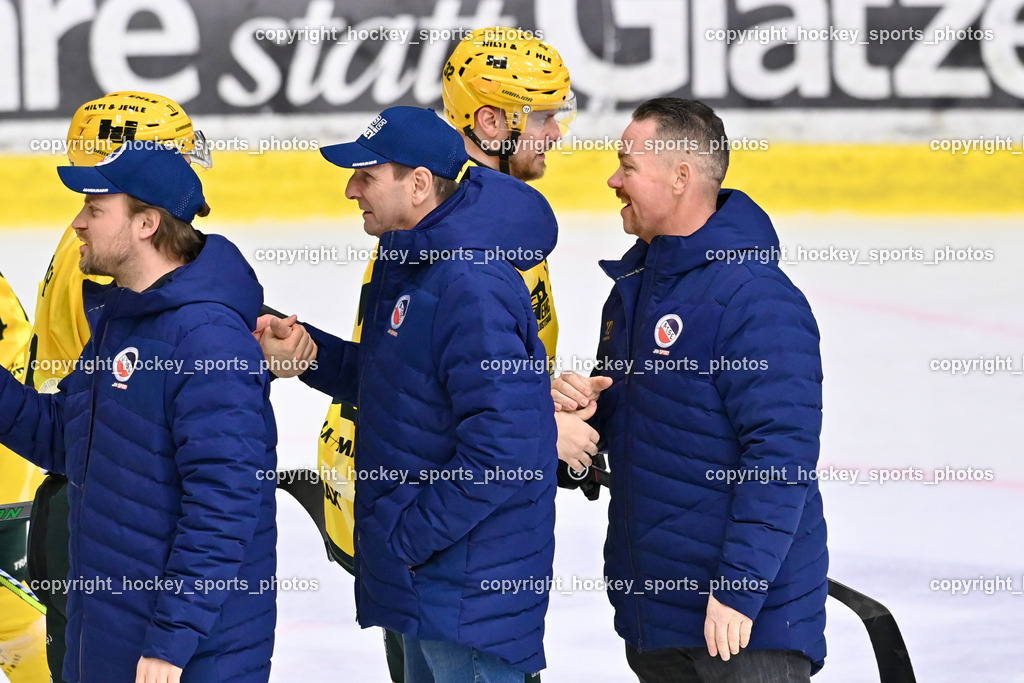 ATSE Graz vs. EHC Lustenau | #32 Stefan Daniel EHC Lustenau, Headcoach ATSE Graz LOSCH Markus, ATSE Graz vs. EHC Lustenau, ATSE Graz vs. EHC Lustenau am 14.02.2026 in Graz (Merkur Eishalle ), Austria, (Photo by Bernd Stefan)