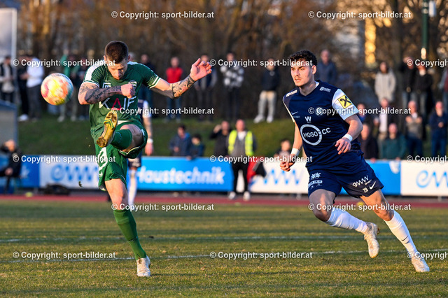 AUT, RLM, WSC Hertha Wels vs DSV Leoben | 18.03.2023, Mauth Stadion Wels, AUT, RLM, WSC Hertha Wels vs DSV Leoben, im Bild David Flores Martin (WSC Hertha) vs Timo Christopher Perthel (DSV Leoben)


// Regionalliga Mitte Match between WSC Hertha Wels and DSV Leoben in Wels, Austria on 2023/03/18