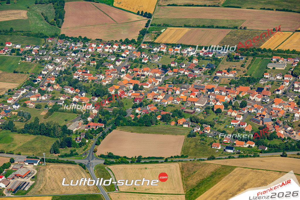 Klassische Luftaufnahme ohne Drohne zeigt:Ransbach bei Hohenroda - Die Luftbildaufnahme wurde 2025 vom UL-Flugzeug heraus erstellt ( keine Drohnenaufnahme ) - Hochauflösende Luftaufnahme -Nicht vergleichbar mit Google Maps oder Satelittenbilder- Die Geschenkidee !Mit Lizenz und Bildrechte bestellbar