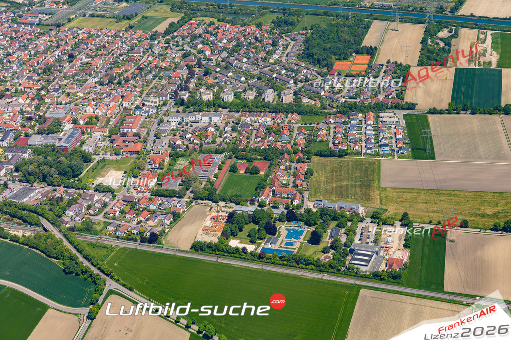 Das Luftbild der Stadt Meitingen wurde 2021 vom Flugzeug heraus erstellt (keine Drohne) Aufnahmehöhe ca.450 Meter- hohe Bildauflösung und Druck-Qualität garantiert!