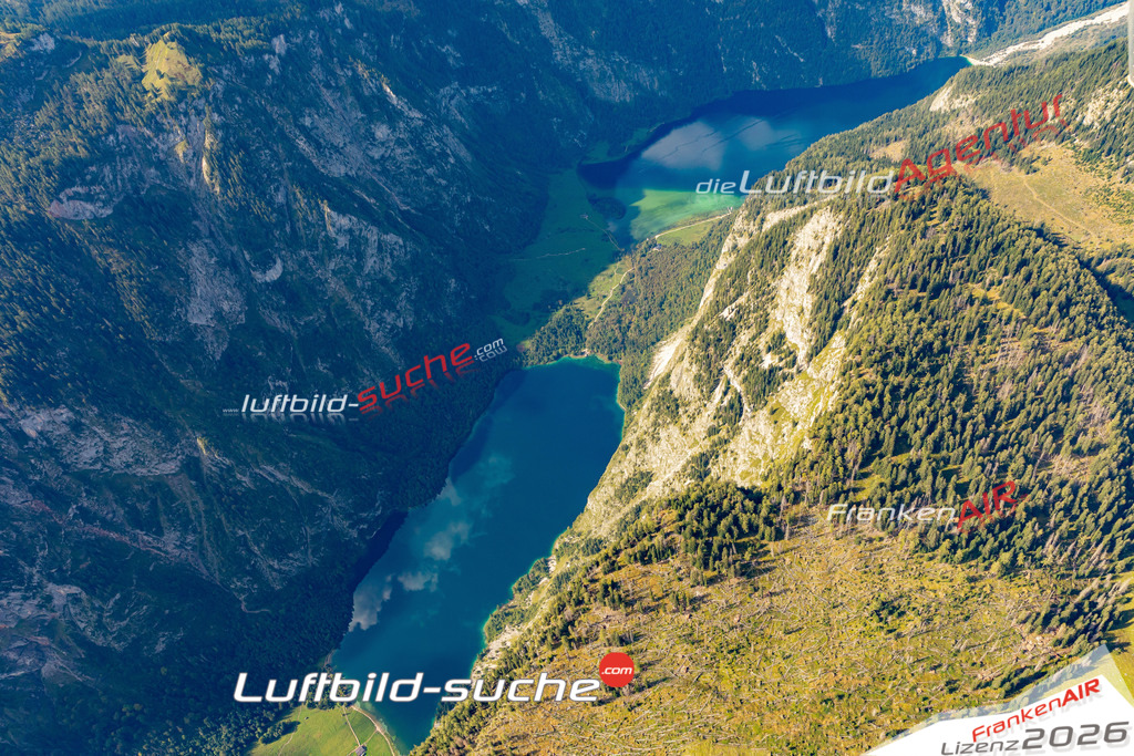 Die Luftbildaufnahme Obersee - Königssee wurde 2020 mittels Flugzeug (keine Drohne) erstellt. Perfekte Schärfe und Druck- Ergebnisse- Garantiert!