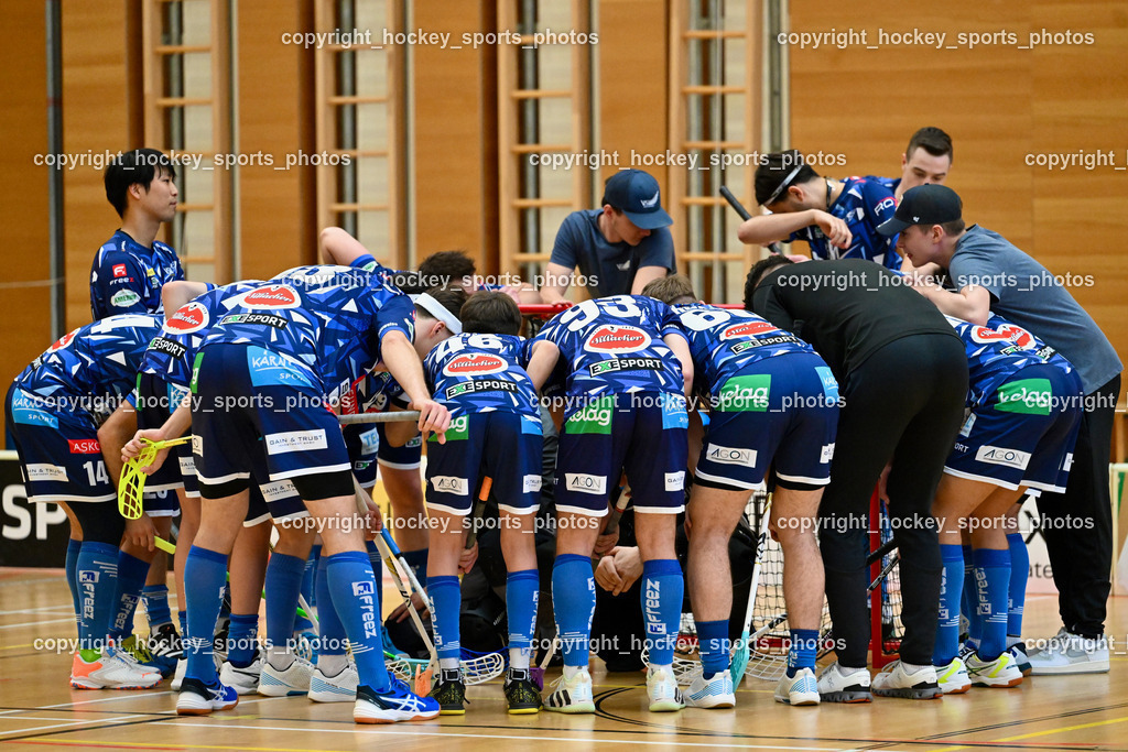 VSV Unihockey vs. Wiener Floorballferein 6.4.2024 | VSV Unihockey Mannschaft, VSV Unihockey vs. Wiener Floorballferein 6.4.2024, VSV Unihockey vs. Wiener Floorballferein  am 06.04.2024 in Villach (Ballspielhalle St. Martin), Austria, (Photo by Bernd Stefan)