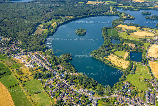 Duisburg230706832 | Luftbild, Lohheidesee, Insel im See, Baustelle Wohnhäuser Neubaugebiet An der Hegstiegswiese, Baerl, Duisburg, Ruhrgebiet, Nordrhein-Westfalen, Deutschland