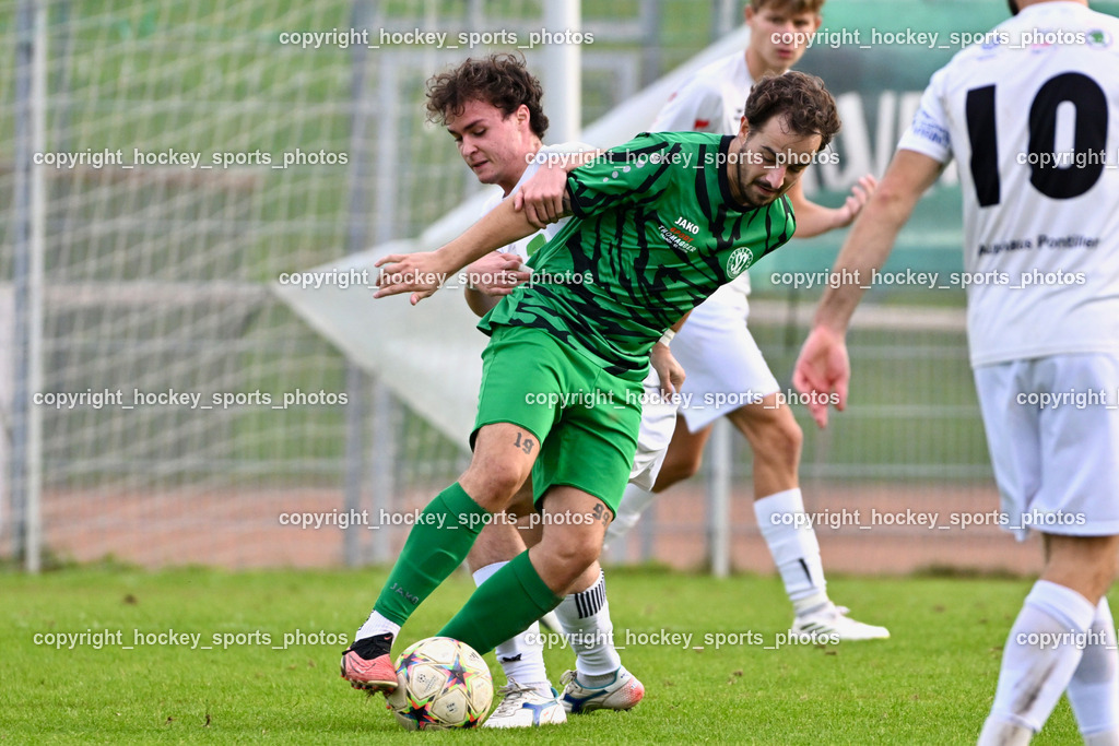 SC Landskron vs. Rapid Lienz | #10 Nemanja Lukic SC Landskron, #18 Diego Mareschi Rapid Lienz, SC Landskron vs. Rapid Lienz, SC Landskron vs. Rapid Lienz am 22.09.2024 in Villach (Sportanlage Landskron), Austria, (Photo by Bernd Stefan)