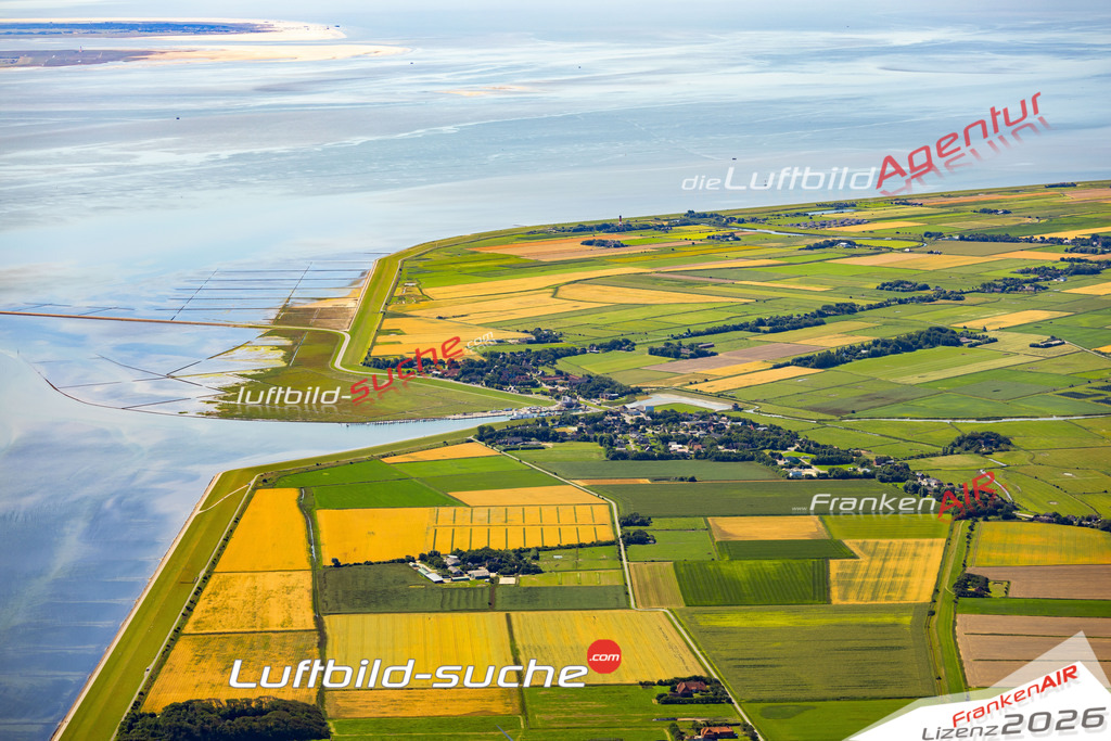 Die Luftaufnahme Tammensiel - Pellworm wurde 2022 vom Flugzeug aus (keine Drohne) erstellt. Hohe Auflösung -für große Poster und Wandbilder geeignet - Garantiert!