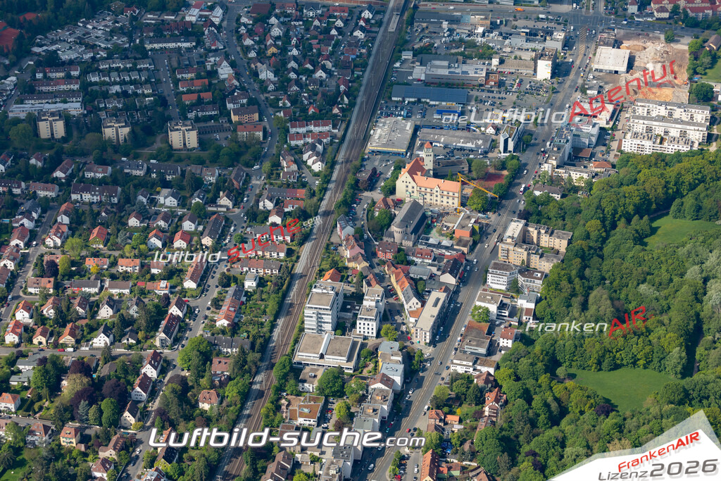 aktuelles Luftbild von Ostendstrasse Nuernberg  - Luftaufnahme wurde 2019 von https://frankenair.de mittels Flugzeug (keine Drohne) erstellt.