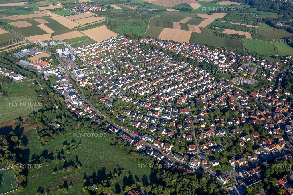 Ortsansicht von Süden | Luftbild: Ortsansicht von Süden im Ortsteil Unterweissach in Weissach im Bundesland Baden-Württemberg in Deutschland. Foto: IMG_138601.jpg vom 16.09.2023 durch ©2025 Werner Riehm fly-foto.de/copyright - Realisiert mit Pictrs.com
