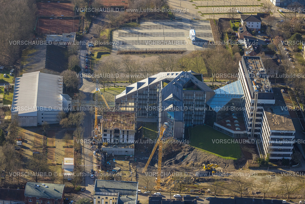 Bochum240103585 | Luftbild, Baustelle Paulstraße, Neubauprojekt Ecke Philippstraße für Bürokomplex, Wiemelhausen, Bochum, Ruhrgebiet, Nordrhein-Westfalen, Deutschland