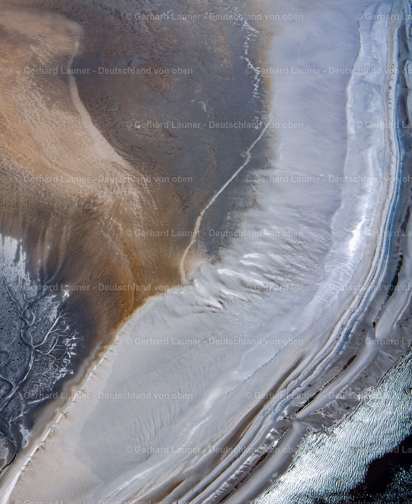 9101831 | Wattstrukturen zw. Süderoogsand und Norderoogsand, Nationalpark Schleswig-Holsteinisches Wattenmeer
