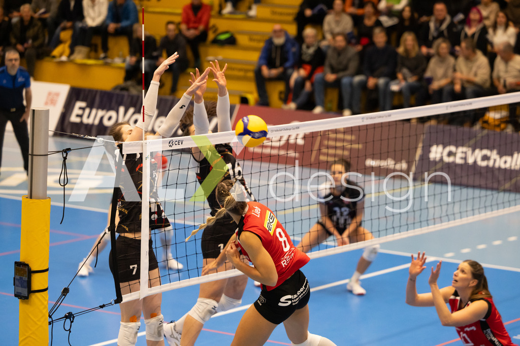 Volleyball I Frauen I Saison 2025-2026 I CEV Volleyball Challenge Cup 2026 | Women I 16th Finals I VC Kanti Schaffhausen - TJ Ostrava I 03.12.2025 | VC Kanti Schaffhausen - 8 Lina-Marie Lieb (DE) – Aussen - Realisiert mit Pictrs.com