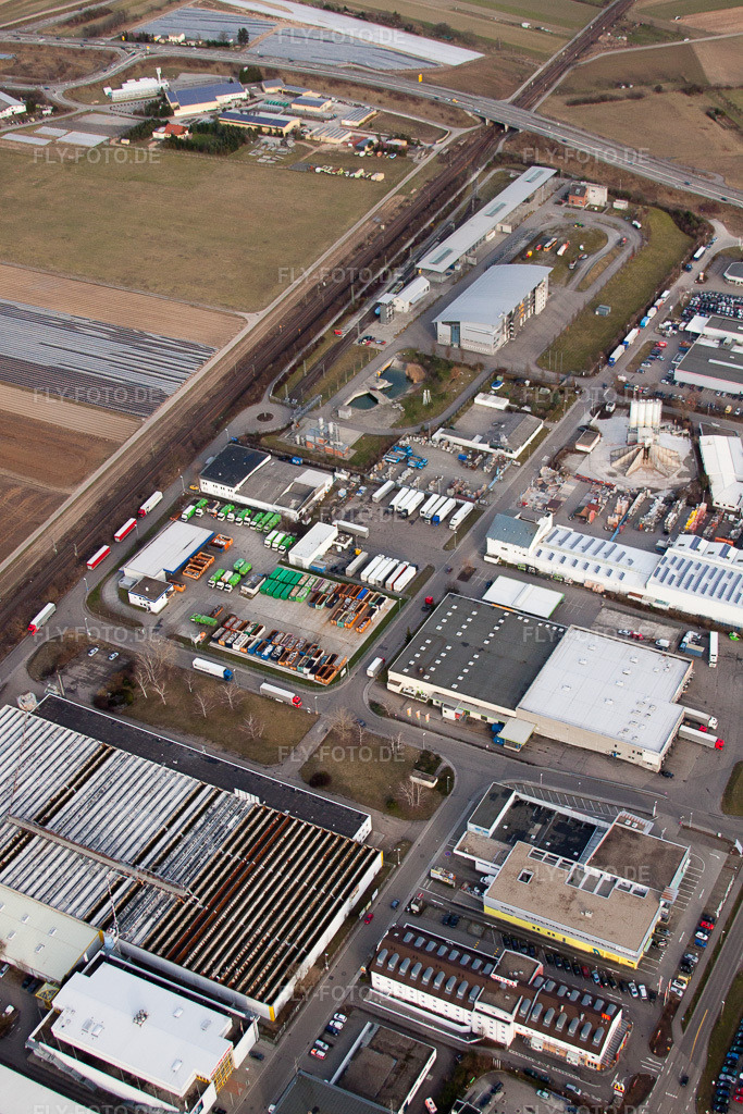 Luftbild: Neue Feuerwehrschule in Bruchsal im Bundesland Baden-Württemberg in Deutschland. Foto: IMG_24648.jpg vom 27.02.2010 durch Werner Riehm/FLY-FOTO.de
