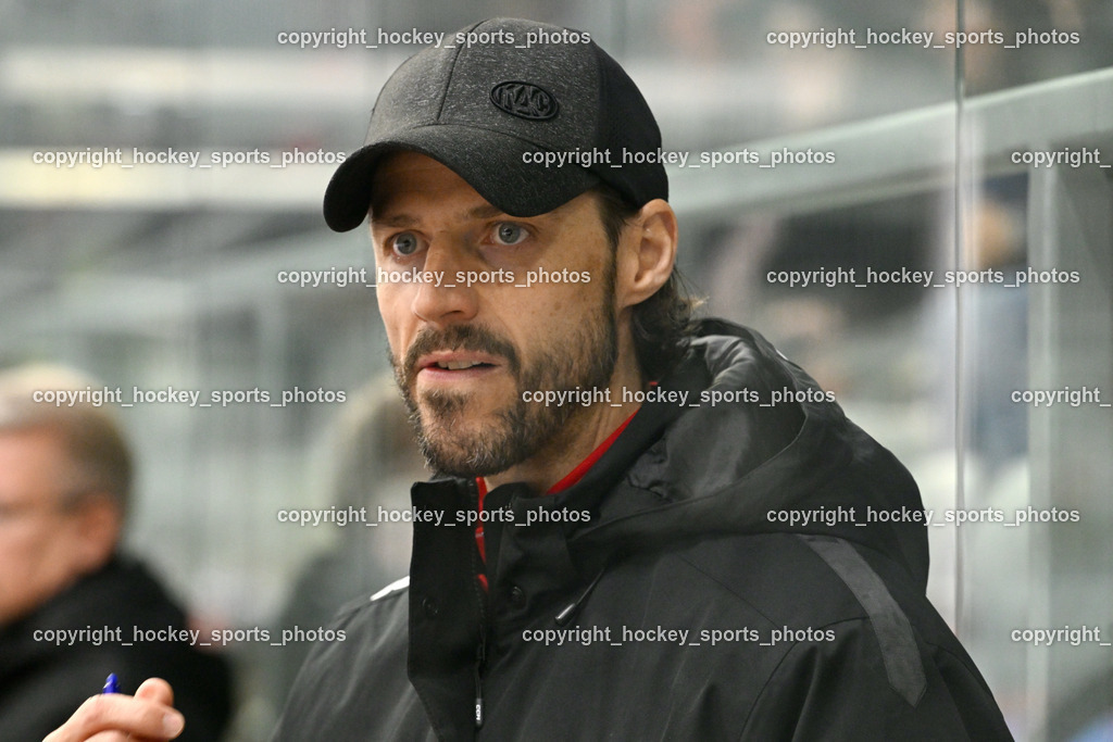 EC KAC Future Team vs. Die Adler Kitzbühl 7.10.2023 | Assistentcoach EC KAC FUTURE TEAM Christoph Brandner,  EC KAC Future Team vs. Die Adler Kitzbühl 7.10.2023, EC KAC Future Team vs. Die Adler Kitzbühl am 07.10.2023 in Klagenfurt (Messehalle Klagenfurt), Austria, (Photo by Bernd Stefan)