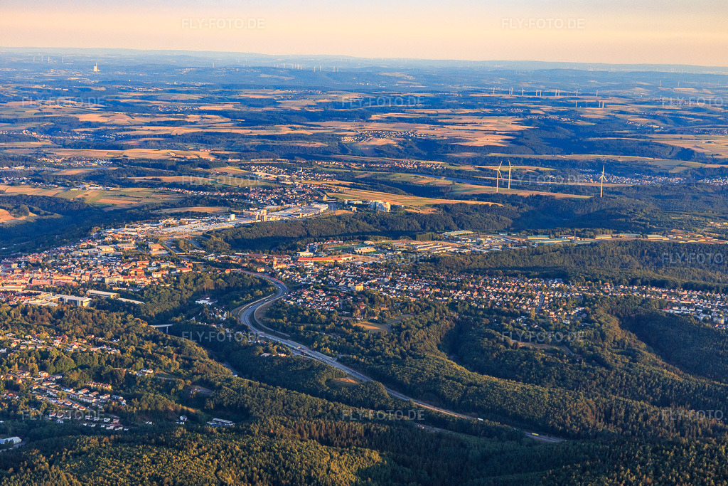 Luftbild: Ortsteil Pirmasens-Nord in Pirmasens im Bundesland Rheinland-Pfalz in Deutschland. Foto: IMG_109698.jpg vom 06.08.2018 durch Werner Riehm/FLY-FOTO.de