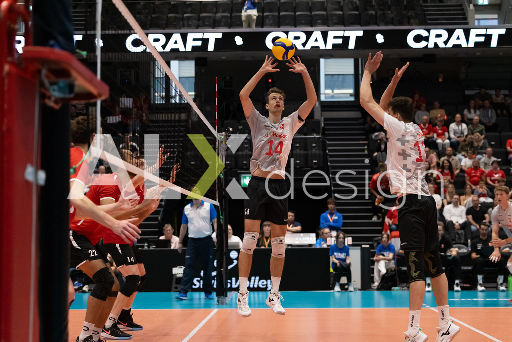 Luxembourg v Switzerland - CEV European League Men | KRIENS, SWITZERLAND - JUNE 12: FABRICE EGGER of Switzerland and SIMON MAAG of Switzerland during the CEV European League match between Luxembourg and Switzerland at Pilatus Arena on June 12, 2026 in Kriens, Switzerland. - Realisiert mit Pictrs.com