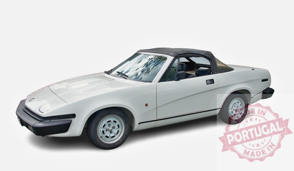 Triumph TR7 classic sports car on white background | Triumph TR7 vintage convertible car parked on a clean white background - Realized with Pictrs.com