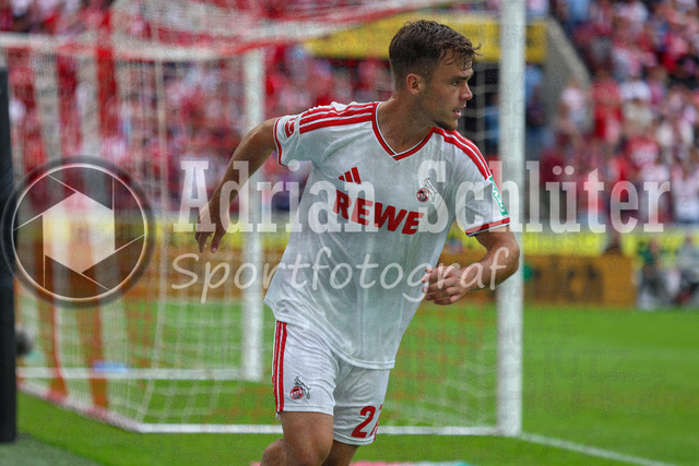 29.08.2026, GER, Fussball, Herren, Bundesliga , 1. Bundesliga, Saison 2026/2027, 1. FC Köln - TSG 1899 Hoffenheim | Thijs Dallinga (KOE) Torjubel, jubelt nach seinem Treffer zum 2:2