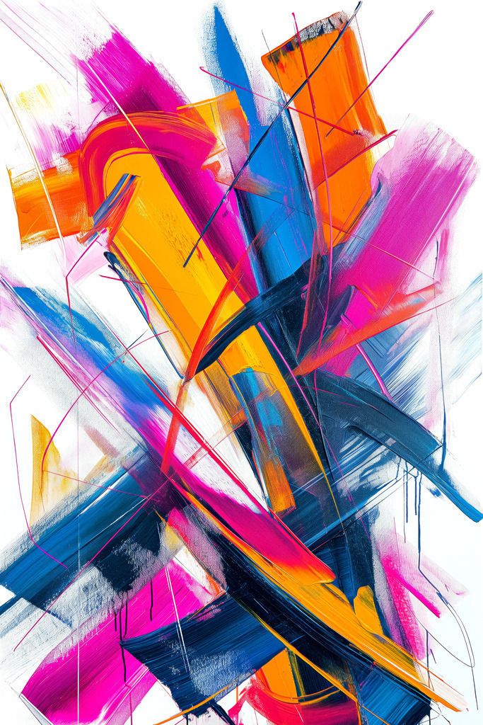2411002 - Abstrakte Pinselstriche | Modernes Wandbild oder Poster im Stil eines abstrakten Gemäldes.