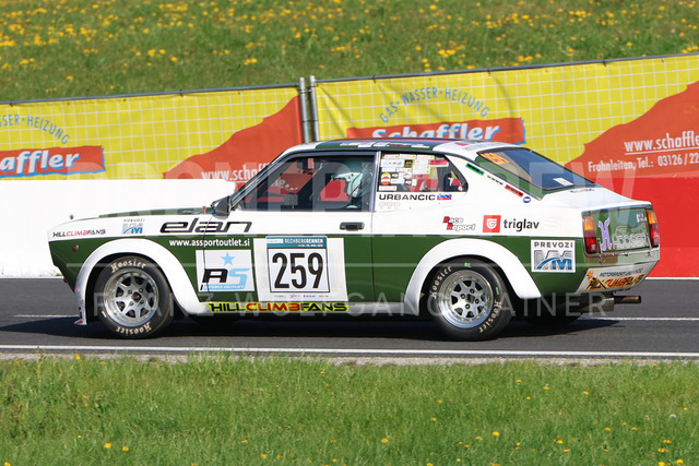 FIA Historic Hill Climb Championship – Rechberg 2026    | Historic race car in action during the FIA Historic Hill Climb Championship at Rechberg, held from 24 to 26 April 2026 near Tulwitz, Styria, Austria. The image shows Bostjan URBANCIC (SLO) Fiat 128 Coupe SL 1300.     
