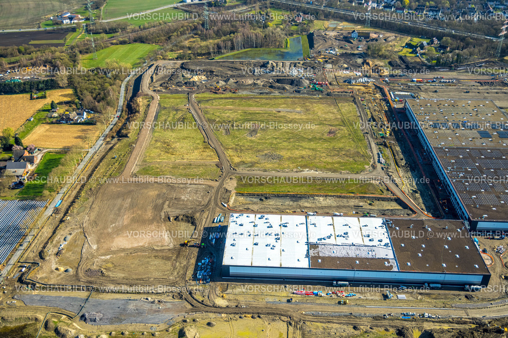 Dortmund260305276 | Luftbild, LogPoint Ruhr, Brache des ehemaligen Knepper-Kraftwerks, Baustelle mit Logistikhallen für neues Gewerbegebiet und Industriegebiet als Logistikpark und Gewerbepark, Dortmund, Ruhrgebiet, Nordrhein-Westfalen, Deutschland