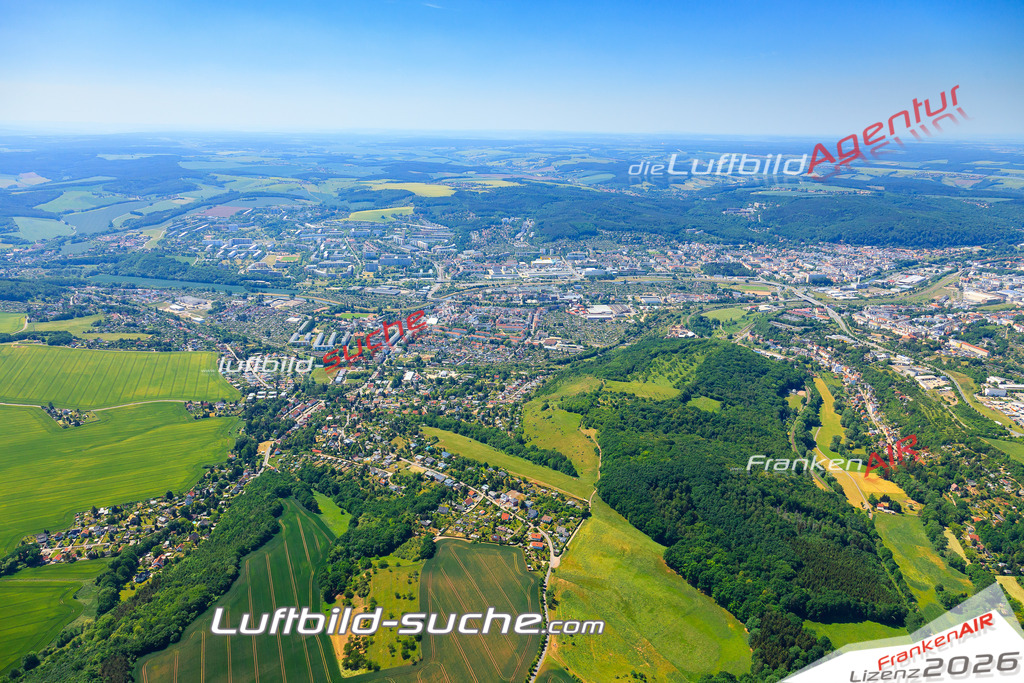 Die Luftaufnahme der Stadt Gera wurde vom UL-Flugzeug heraus erstellt ( keine Drohne )- hohe Auflösung für beste Qualität