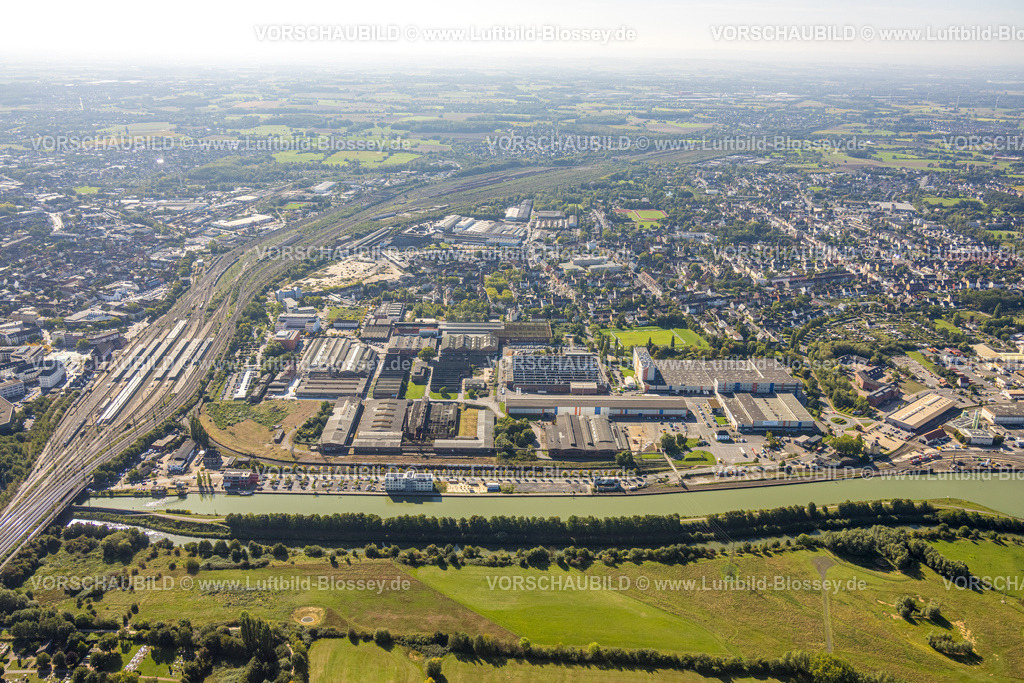 Hamm250901622 | Luftbild, Hafen am Datteln-Hamm-Kanal, Gewerbegebiet Hafenstraße und Dortmunder Straße, Hbf Hauptbahnhof und Blick zum Rangierbahnhof, Mitte, Hamm, Ruhrgebiet, Nordrhein-Westfalen, Deutschland