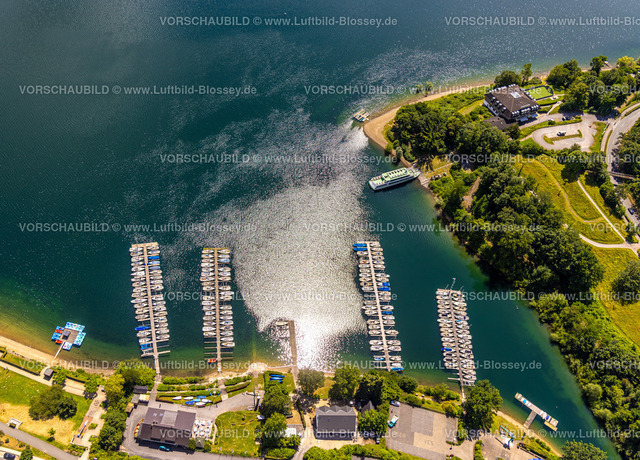 Sundern240708542 | Luftbild, Segelboote am Sorpesee, Hafen und Anlegestelle Am Sorpedamm, Ausflugsschiff am Ufer, Stemel, Sundern, Sauerland, Nordrhein-Westfalen, Deutschland
