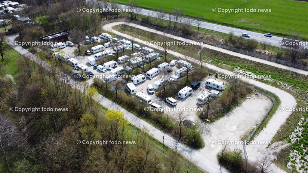 Pichlingersee_ Roma_ Sinti_ Camping_ Linz_ 05.04.2023-5 | 05.04.2023, Pichlingersee, AUT, Roma, Sinti, Camping, im Bild Roma, Sinti, Camping, Drohne