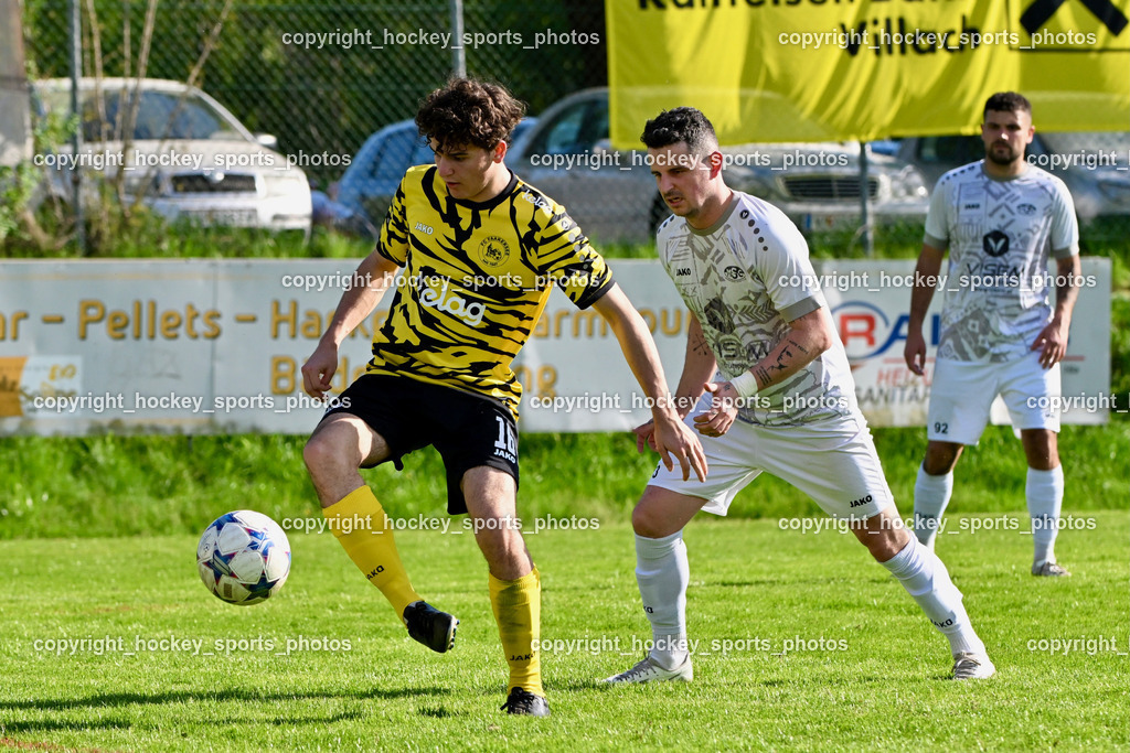 SC Magdalen vs. FC Faakersee | #16 Tobias Felix Waldner FC Faakersee, #11 Gianluca Rabitsch SC Magdalen, SC Magdalen vs. FC Faakersee, SC Magdalen vs. FC Faakersee am 14.04.2024 in Villach (Sportplatz St. Magdalen), Austria, (Photo by Bernd Stefan)
