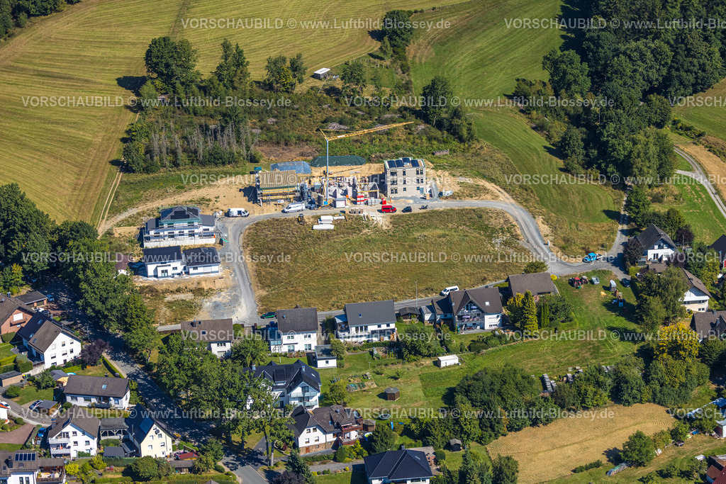 Wenden250811919 | Luftbild, Baustelle Am Buchhagen mit Wohnhäuser Neubau, Möllmicke, Wenden, Sauerland, Nordrhein-Westfalen, Deutschland