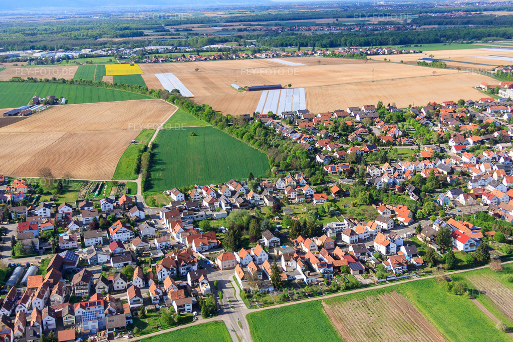 Luftbild: Hubstraße x Saarstr in Kandel im Bundesland Rheinland-Pfalz in Deutschland. Foto: IMG_49927.jpg vom 01.05.2012 durch Werner Riehm/FLY-FOTO.de