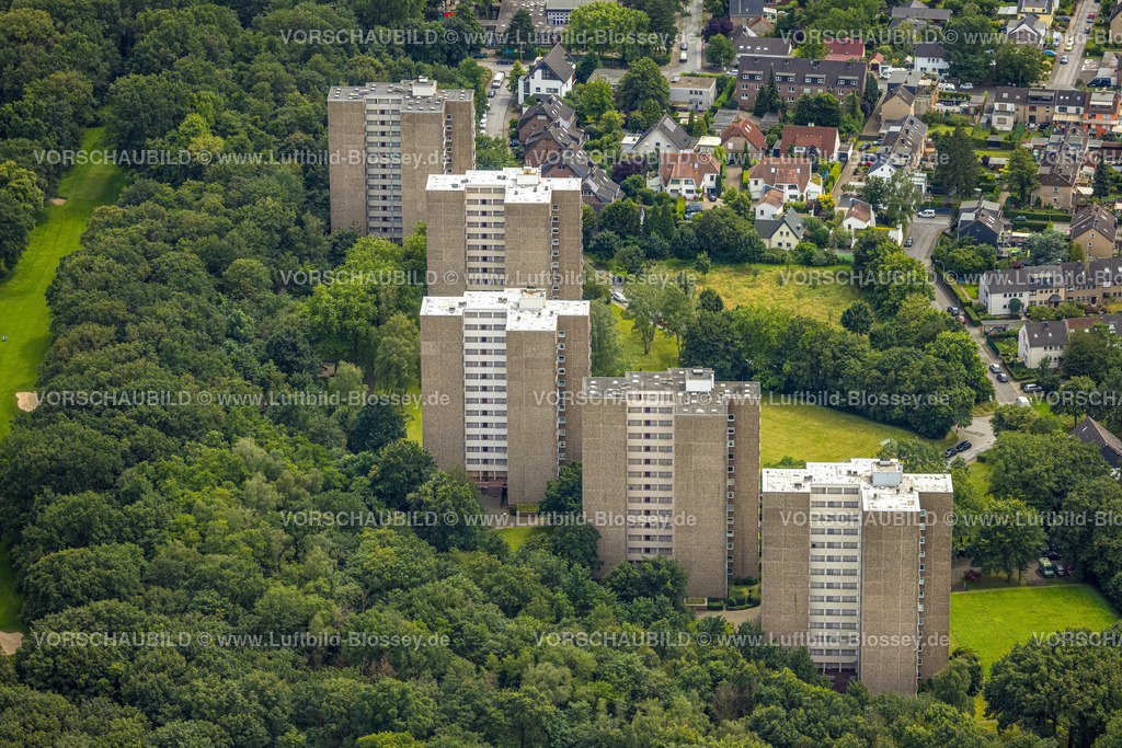 Duisburg240703586-Sued | Luftbild, Duisburg-Süd, Hochhaus Wohnsiedlung am Waldrand, Am Golfplatz, Großenbaum, Duisburg, Ruhrgebiet, Nordrhein-Westfalen, Deutschland