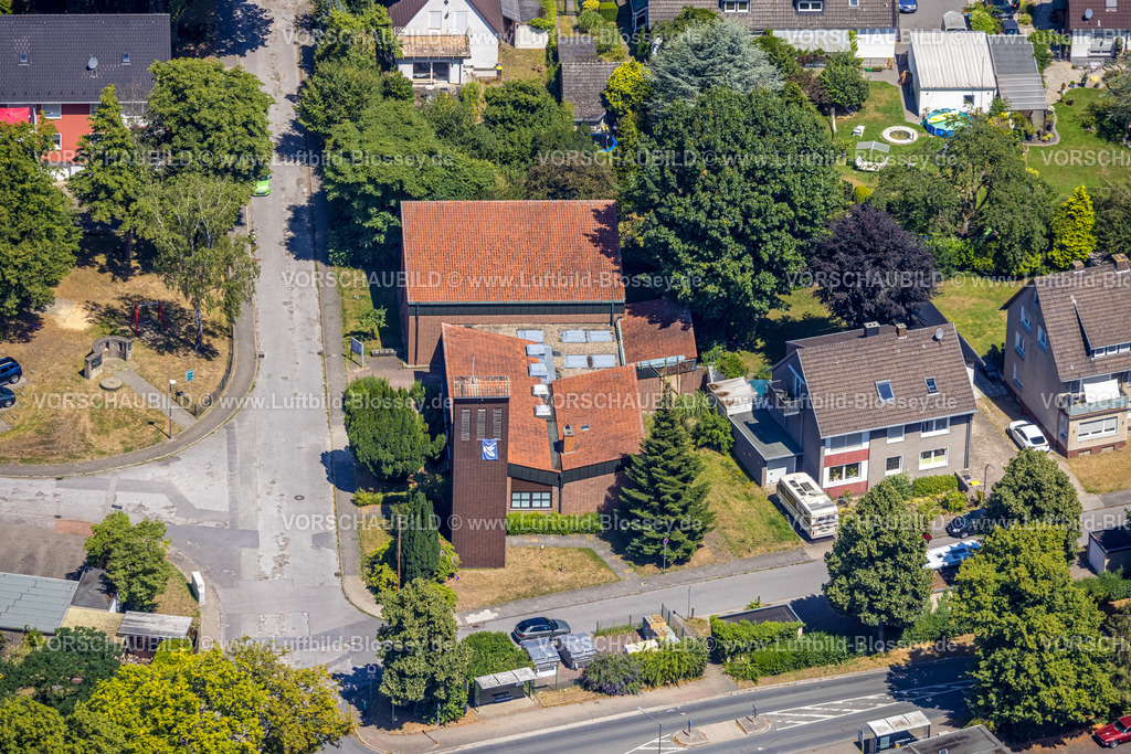 Castrop-Rauxel220706268 | Luftbild, Evang. Erlöserkirche, Henrichenburg, Castrop-Rauxel, Ruhrgebiet, Nordrhein-Westfalen, Deutschland