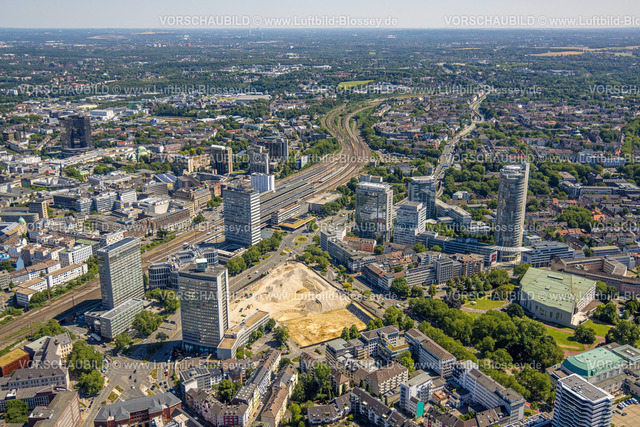 Essen230703038 | Luftbild, Campus Essen Baustelle am Hauptbahnhof, Südviertel, Essen, Ruhrgebiet, Nordrhein-Westfalen, Deutschland