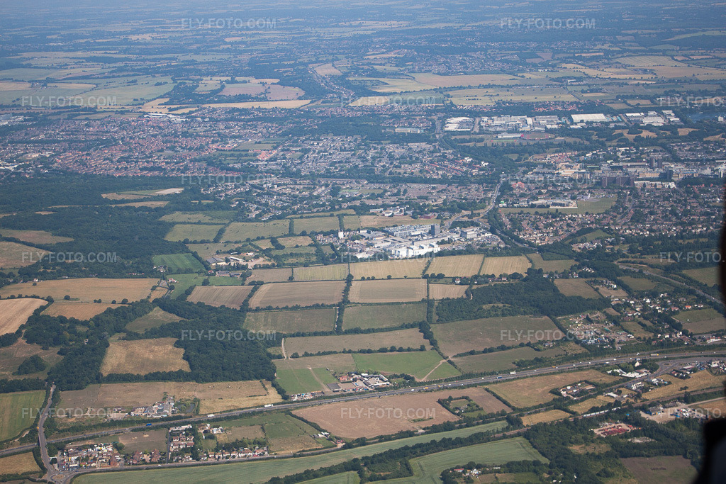 Aerial view: View of the town in Fobbing in the state England, Great Britain. – Photo: IMG_58654.jpg taken on 07/18/2013 by Werner Riehm/FLY-FOTO.com – Resolution of the original: 4752 x 3168 px