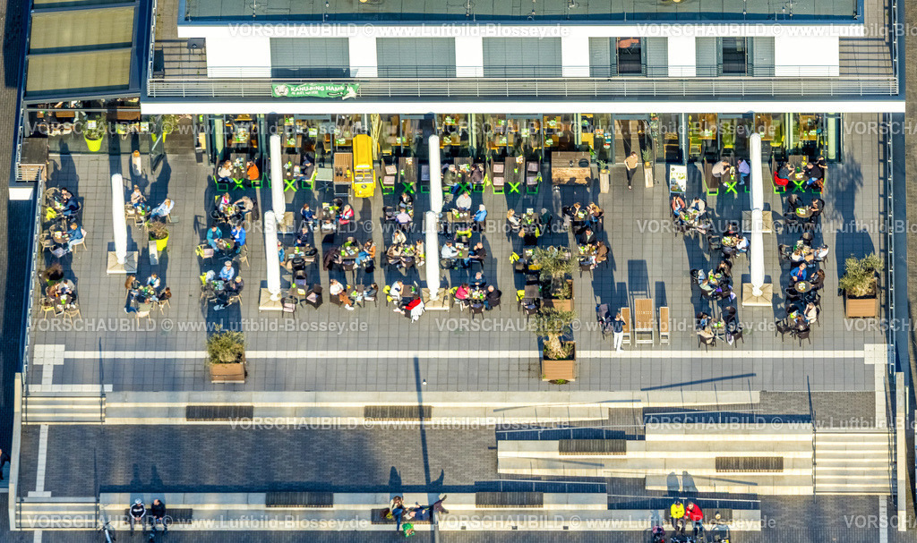Hamm260203475 | Luftbild, R-Cafe Hamm Aussengastronomie bei sonnigem Wetter, Mitte, Hamm, Ruhrgebiet, Nordrhein-Westfalen, Deutschland