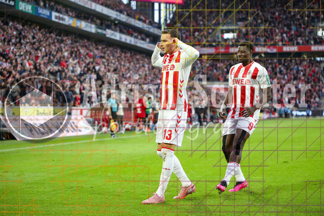 1. FC Köln vs FC Augsburg - 1. Bundesliga  | Köln, Deutschland, 18.10.25:   Said El Mala (1. FC Köln) Torjubel, jubelt nach seinem Treffer zum 1:1 waehrend des Spiels der 1. Bundesliga zwischen  1. FC Köln vs FC Augsburg im RheinEnergieStadion(Foto von Brauer-Fotoagentur / Adrian Schlueter)