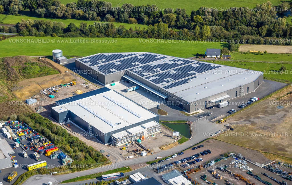 Arnsberg230904267 | Luftbild, Gewerbegebiet Gut-Nierhof II Vosswinkel, Baustelle mit Neubau, Voßwinkel, Arnsberg, Sauerland, Nordrhein-Westfalen, Deutschland