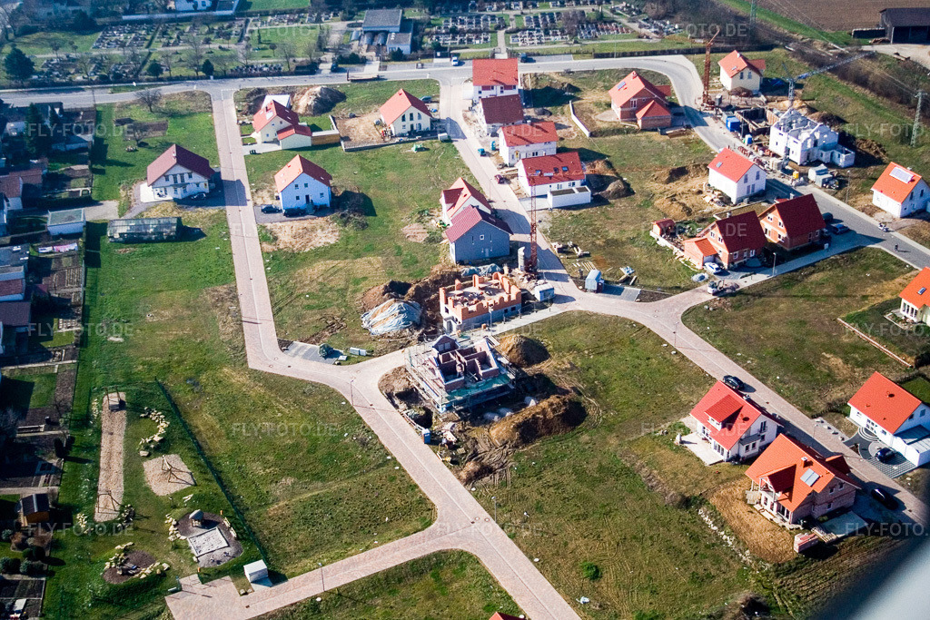 Luftbild: Neubaugebiet NO, Im Unterfeld im Ortsteil Schaidt in Wörth im Bundesland Rheinland-Pfalz in Deutschland. Foto: IMG_5260.jpg vom 18.02.2007 durch Werner Riehm/FLY-FOTO.de