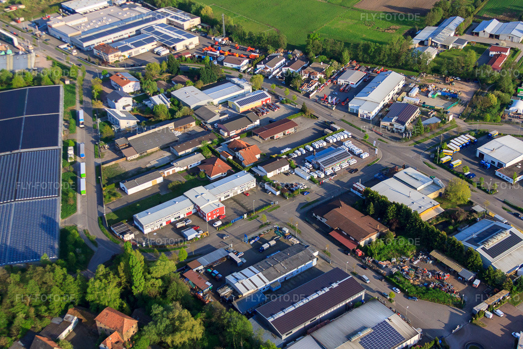 Luftbild: Visolution GmbH - Systemlösungen für Bildverarbeitung am Barthelsmühlring im Ortsteil Minderslachen in Kandel im Bundesland Rheinland-Pfalz in Deutschland. Foto: IMG_64277.jpg vom 11.04.2014 durch Werner Riehm/FLY-FOTO.deWWW.VISOLUTION.DE